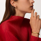 [Luxe Jewelry]LOVE 3.0MM HALF DIAMOND EARRINGS