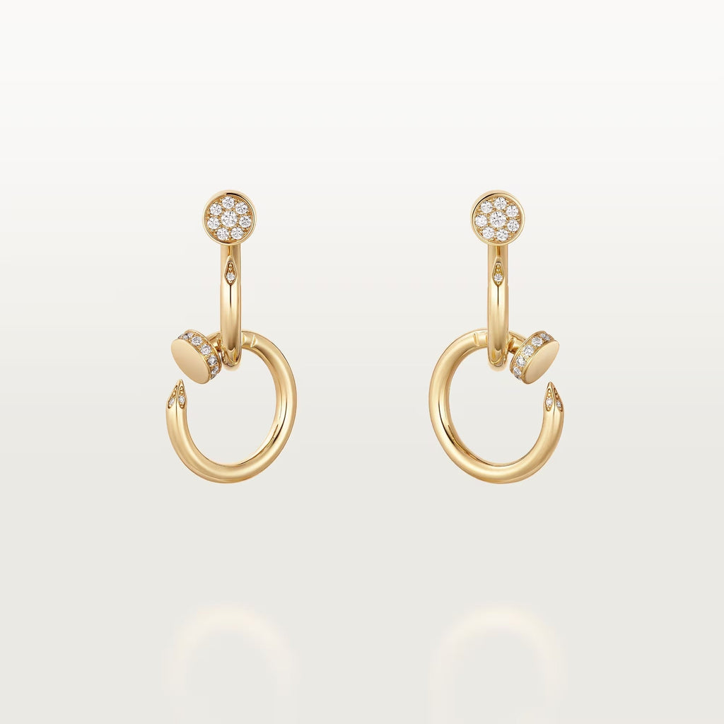[Luxe Jewelry]JUSTE HALF DIAMOND DOUBLE EARRINGS