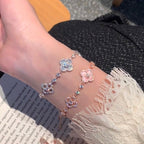 [Luxe]CLOVER 5 MOTIF PINK BLUE RED WHITE BRACELET