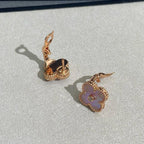 [Luxe]CLOVER MEDIUM 1 DIAMOND PINK EARRINGS