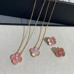 [Luxe]CLOVER MEDIUM 1 DIAMOND PINK EARRINGS