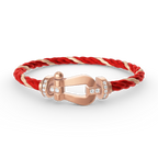 [Luxe]FORCE LARGE HORSESHOE HALF DIAMOND BRACELET ROSE GOLD