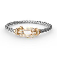 [Luxe]FORCE LARGE HORSESHOE FULL DIAMOND BRACELET GOLD