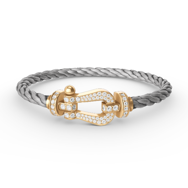 [Luxe]FORCE ラージホースシュー フルダイヤモンドブレスレット ゴールド