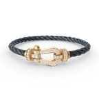 [Luxe]FORCE LARGE HORSESHOE FULL DIAMOND BRACELET GOLD