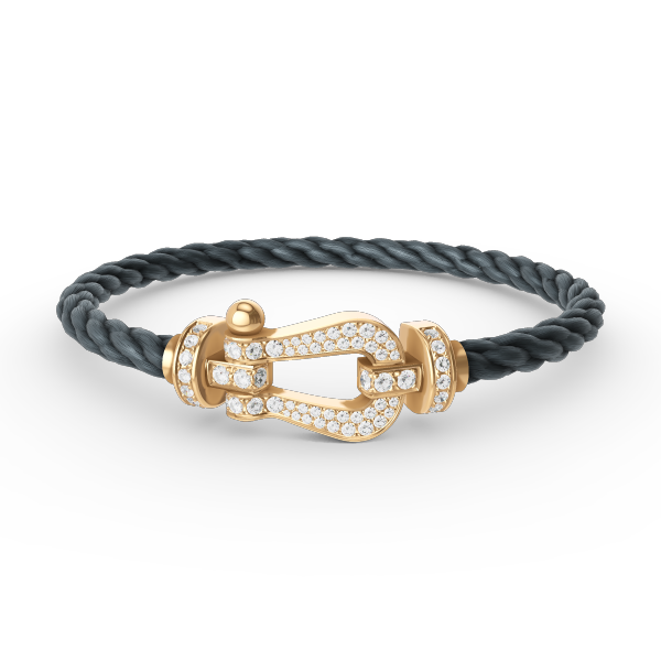 [Luxe]FORCE ラージホースシュー フルダイヤモンドブレスレット ゴールド