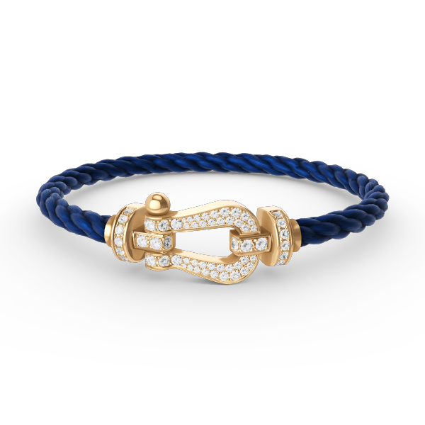 [Luxe]FORCE ラージホースシュー フルダイヤモンドブレスレット ゴールド