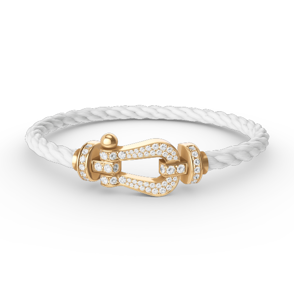 [Luxe]FORCE ラージホースシュー フルダイヤモンドブレスレット ゴールド