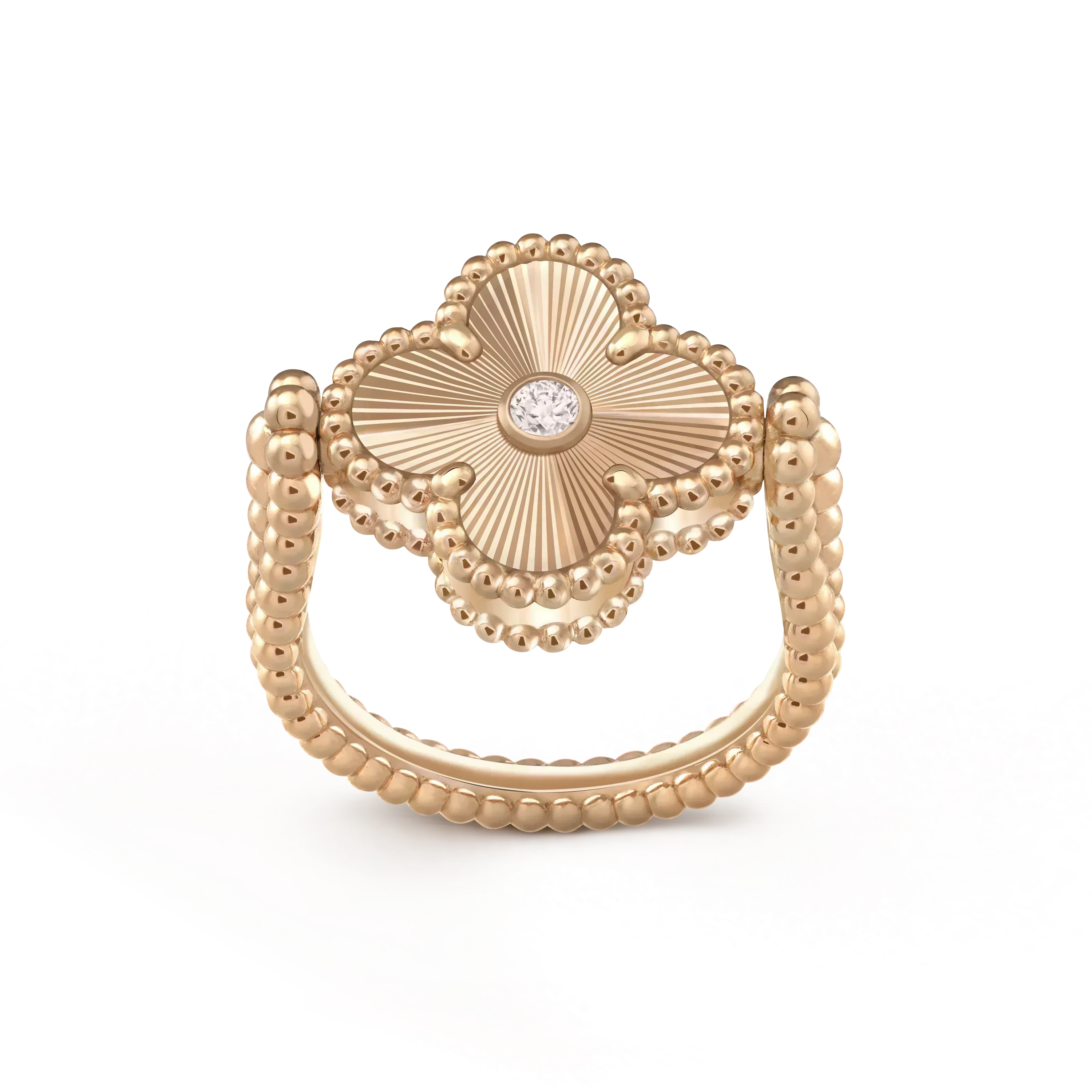 [Luxe]CLOVER RIVERSIBLE PINK GOLD RING