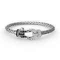 [Luxe]FORCE LARGE HORSESHOE BLACK WHITE DIAMOND BRACELET SILVER