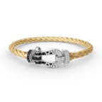 [Luxe]FORCE LARGE HORSESHOE BLACK WHITE DIAMOND BRACELET SILVER