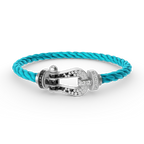 [Luxe]FORCE LARGE HORSESHOE BLACK WHITE DIAMOND BRACELET SILVER