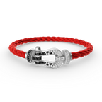 [Luxe]FORCE LARGE HORSESHOE BLACK WHITE DIAMOND BRACELET SILVER
