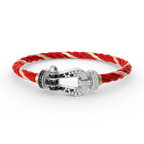 [Luxe]FORCE LARGE HORSESHOE BLACK WHITE DIAMOND BRACELET SILVER