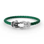 [Luxe]FORCE LARGE HORSESHOE BLACK WHITE DIAMOND BRACELET SILVER
