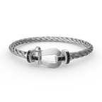 [Luxe]FORCE LARGE HORSESHOE BLACK DIAMOND BRACELET SILVER