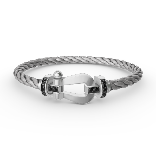 [Luxe]フォース ラージホースシュー ブラックダイヤモンドブレスレット シルバー