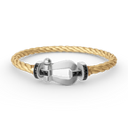 [Luxe]FORCE LARGE HORSESHOE BLACK DIAMOND BRACELET SILVER