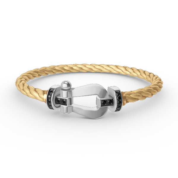 [Luxe]フォース ラージホースシュー ブラックダイヤモンドブレスレット シルバー