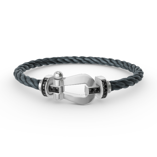 [Luxe]フォース ラージホースシュー ブラックダイヤモンドブレスレット シルバー