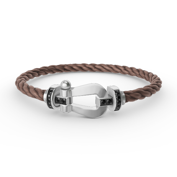 [Luxe]フォース ラージホースシュー ブラックダイヤモンドブレスレット シルバー