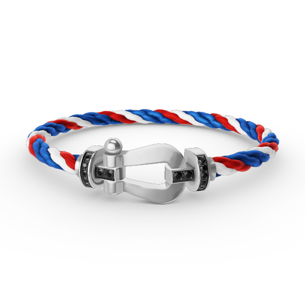 [Luxe]フォース ラージホースシュー ブラックダイヤモンドブレスレット シルバー