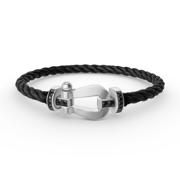 [Luxe]フォース ラージホースシュー ブラックダイヤモンドブレスレット シルバー