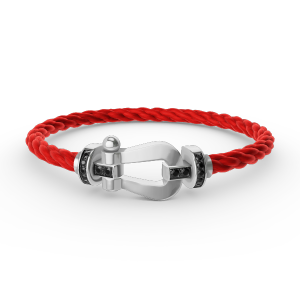 [Luxe]フォース ラージホースシュー ブラックダイヤモンドブレスレット シルバー