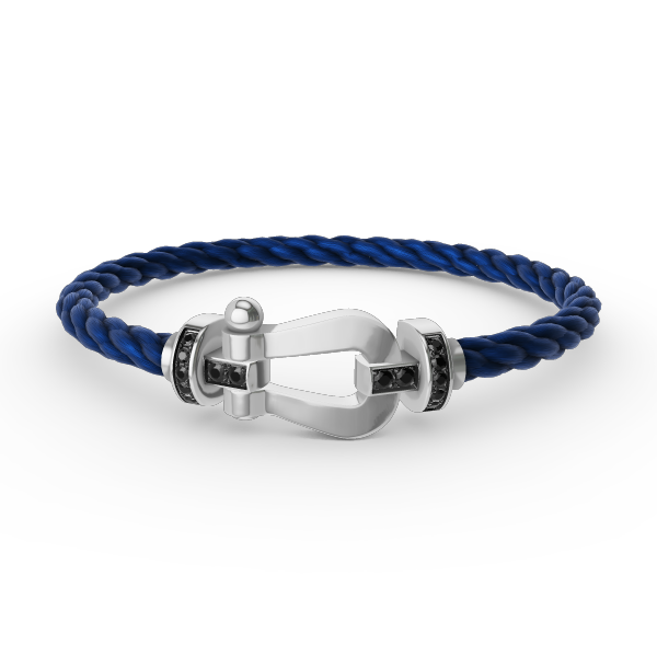 [Luxe]フォース ラージホースシュー ブラックダイヤモンドブレスレット シルバー