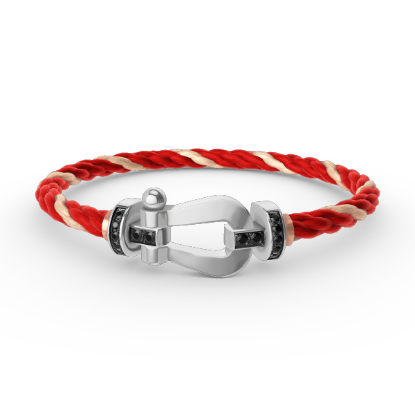 [Luxe]フォース ラージホースシュー ブラックダイヤモンドブレスレット シルバー