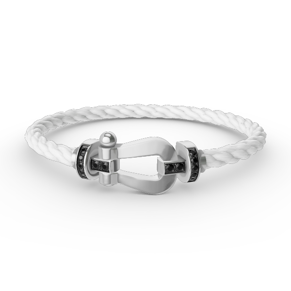 [Luxe]フォース ラージホースシュー ブラックダイヤモンドブレスレット シルバー