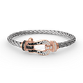 [Luxe]FORCE LARGE HORSESHOE BLACK WHITE DIAMOND BRACELET ROSE GOLD