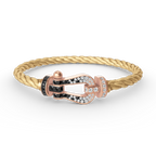 [Luxe]FORCE LARGE HORSESHOE BLACK WHITE DIAMOND BRACELET ROSE GOLD