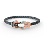 [Luxe]FORCE LARGE HORSESHOE BLACK WHITE DIAMOND BRACELET ROSE GOLD