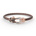 [Luxe]FORCE LARGE HORSESHOE BLACK WHITE DIAMOND BRACELET ROSE GOLD