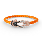 [Luxe]FORCE LARGE HORSESHOE BLACK WHITE DIAMOND BRACELET ROSE GOLD