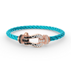 [Luxe]FORCE LARGE HORSESHOE BLACK WHITE DIAMOND BRACELET ROSE GOLD