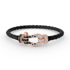 [Luxe]FORCE LARGE HORSESHOE BLACK WHITE DIAMOND BRACELET ROSE GOLD