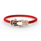 [Luxe]FORCE LARGE HORSESHOE BLACK WHITE DIAMOND BRACELET ROSE GOLD