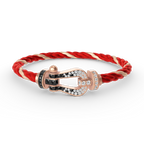 [Luxe]FORCE LARGE HORSESHOE BLACK WHITE DIAMOND BRACELET ROSE GOLD