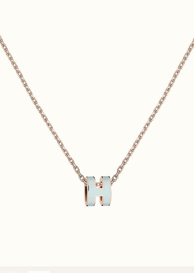 [Luxe]POP H LIGHT BLUE NECKLACE