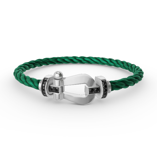 [Luxe]フォース ラージホースシュー ブラックダイヤモンドブレスレット シルバー