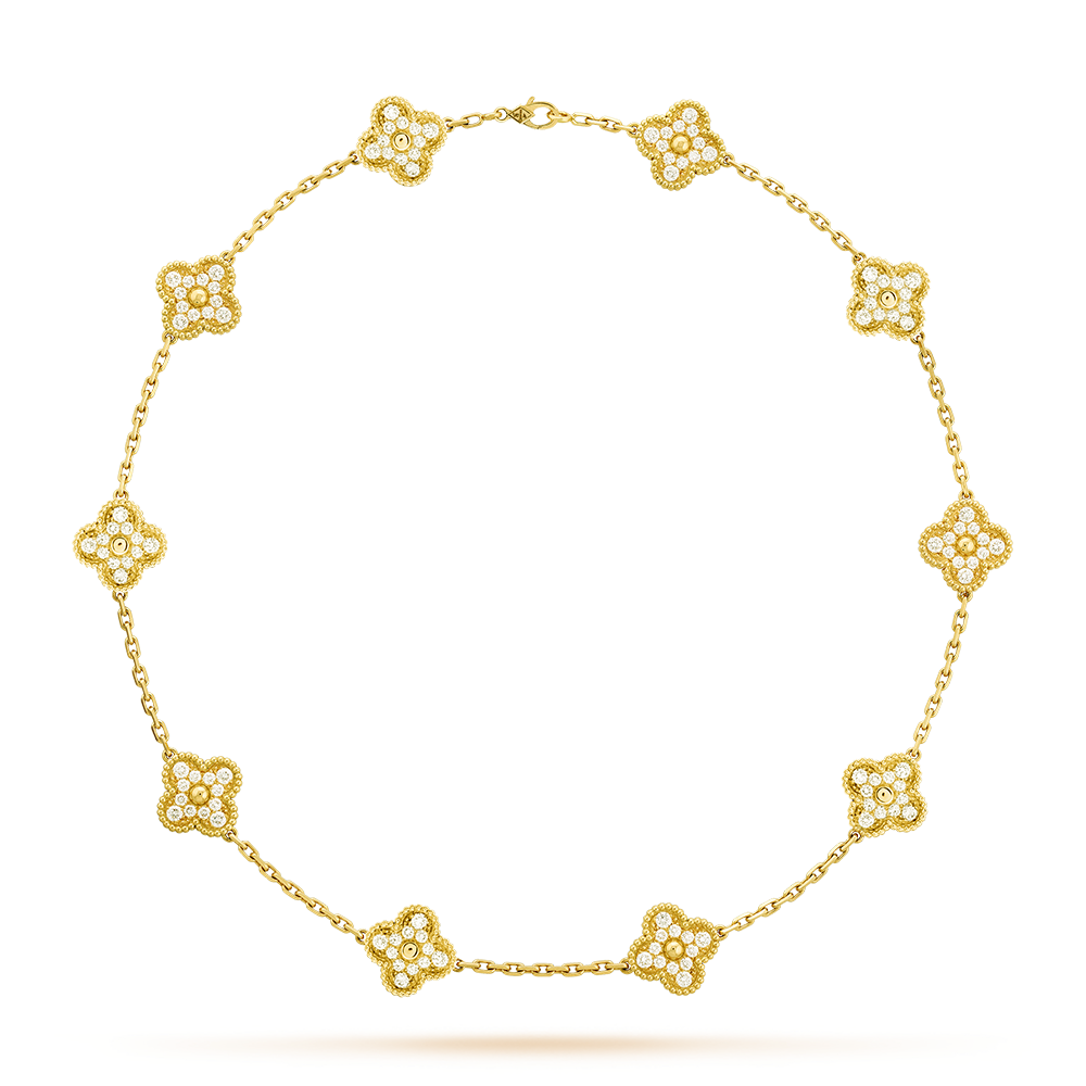 [Luxe]CLOVER 10 MOTIFS DIAMOND NECKLACE