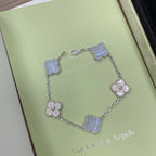 [Luxe] CLOVER 5 MOTIF PURPLE CHALCEDONY BRACELET COLLECTION