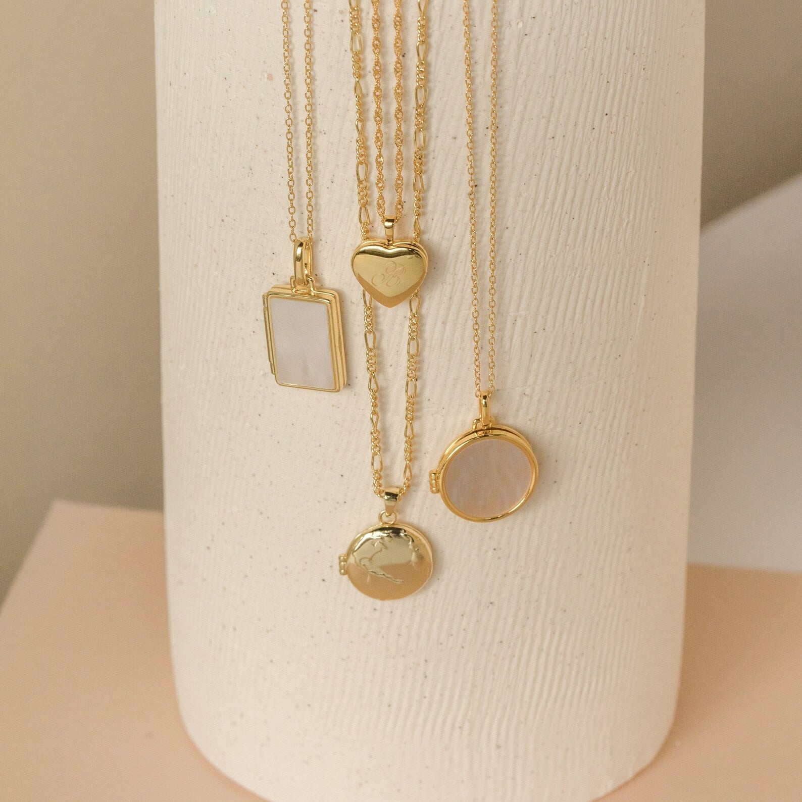 Initial Heart Locket Necklace