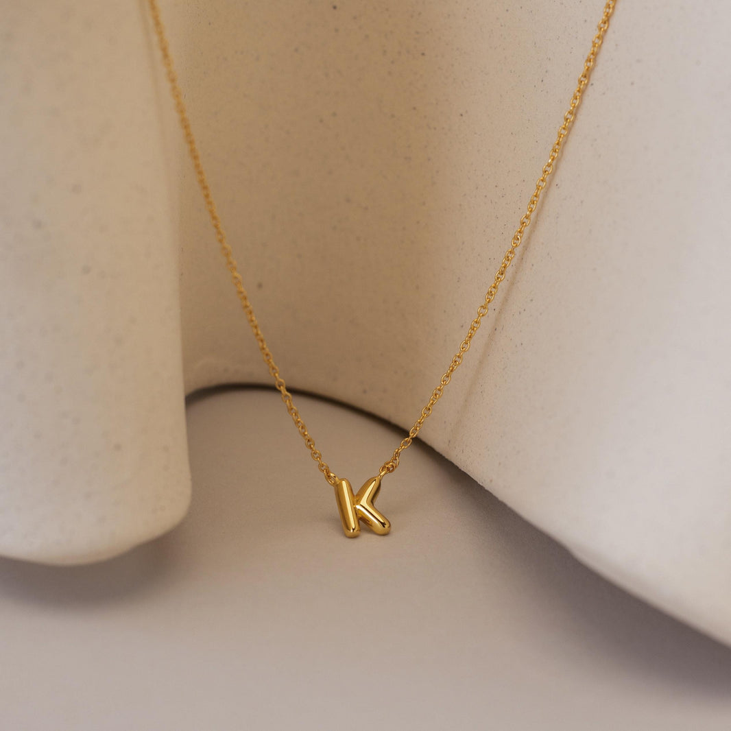 Dainty Bubble Letter Necklace