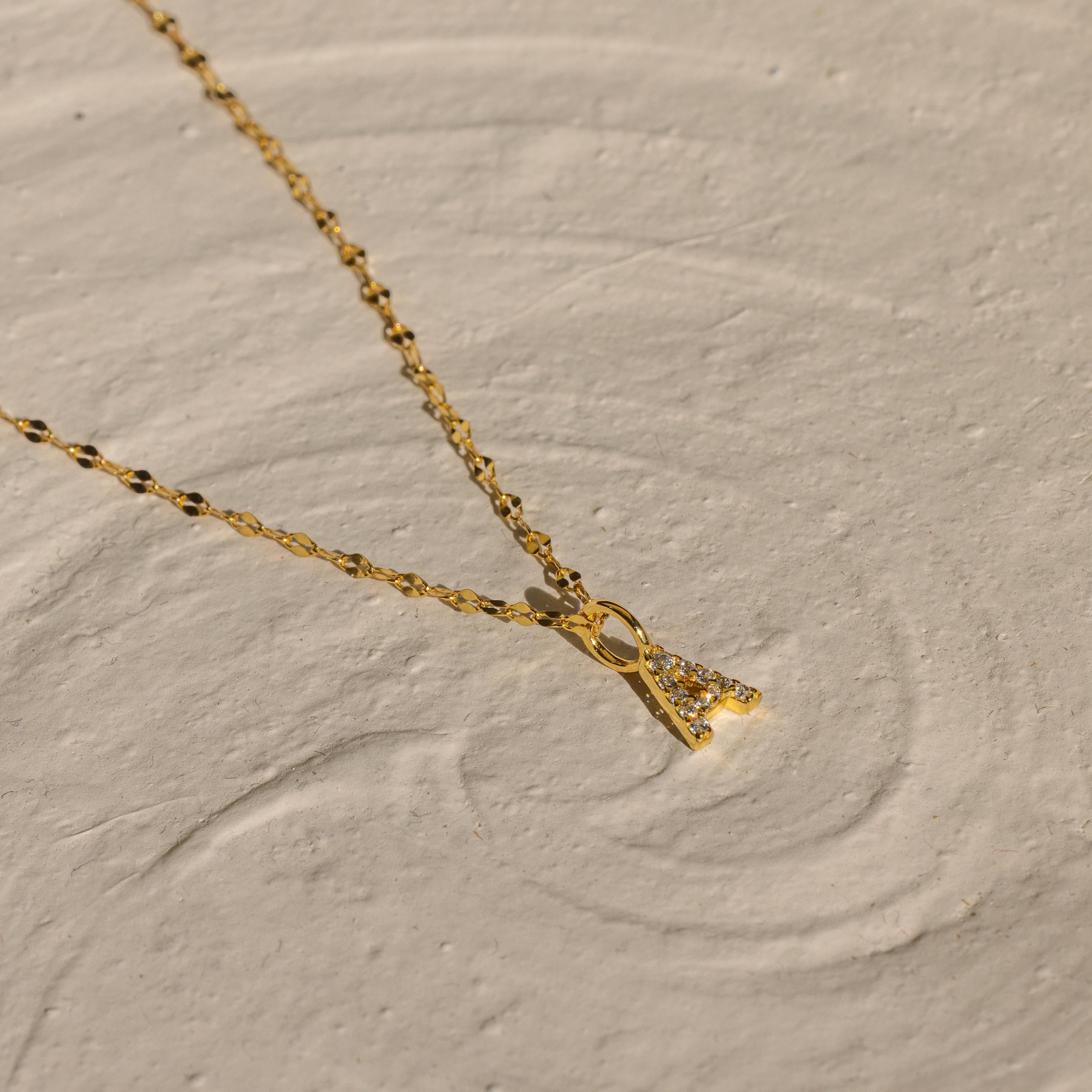 Dainty Pave Letter Necklace