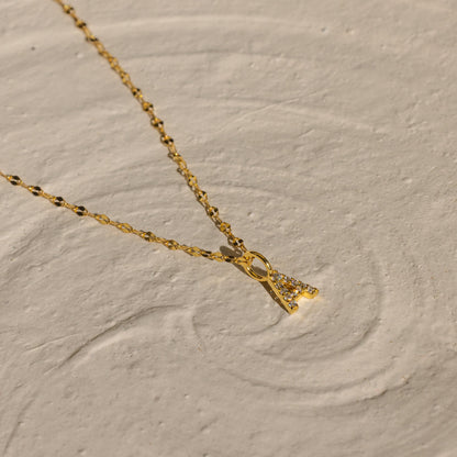 Dainty Pave Letter Necklace