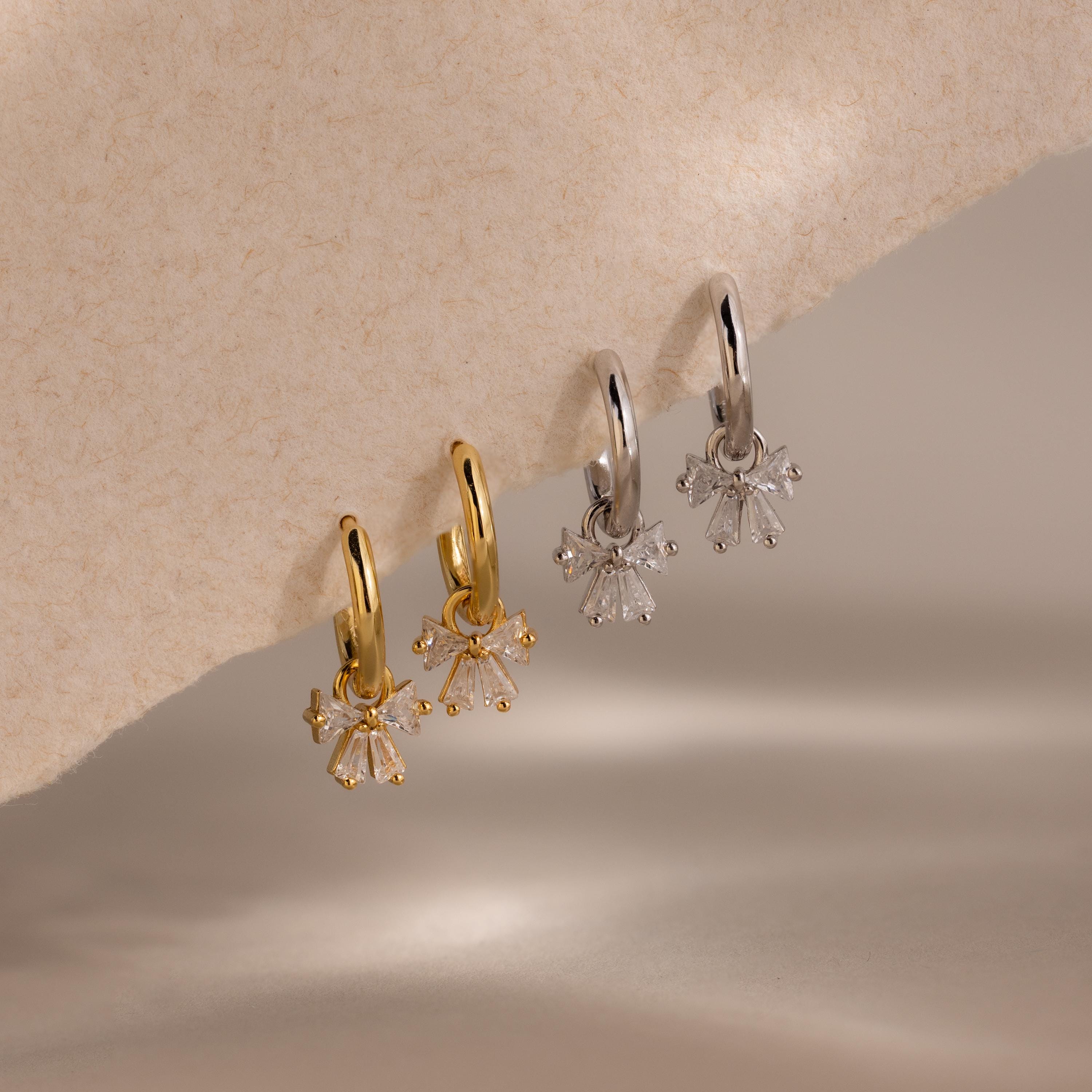 Diamond Bow Hoops