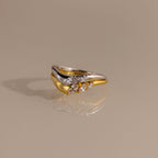 Mixed Metal Diamond Curve Ring Set